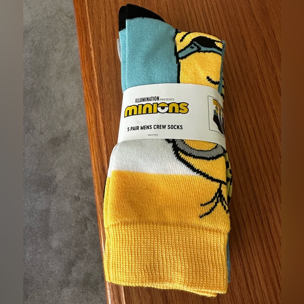 Men’s 5 Pack of Minion Socks